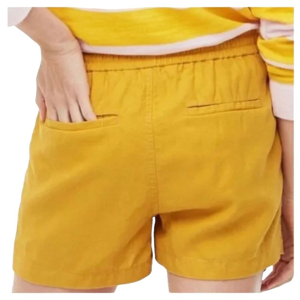 J. CREW Linen Blend Seaside Shorts Golden Yellow Elastic Waist 3" inseam Size XS - Picture 9 of 9